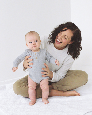 GREY Long-Sleeve Onesie