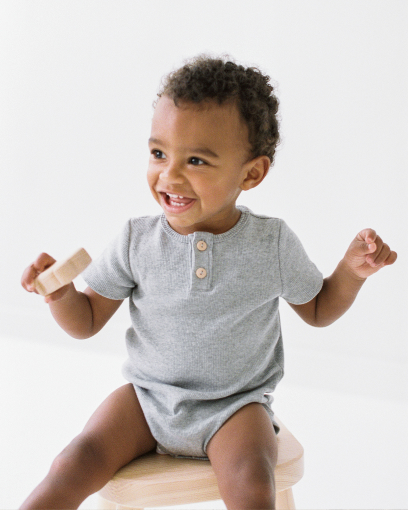 GREY Short-Sleeve Onesie